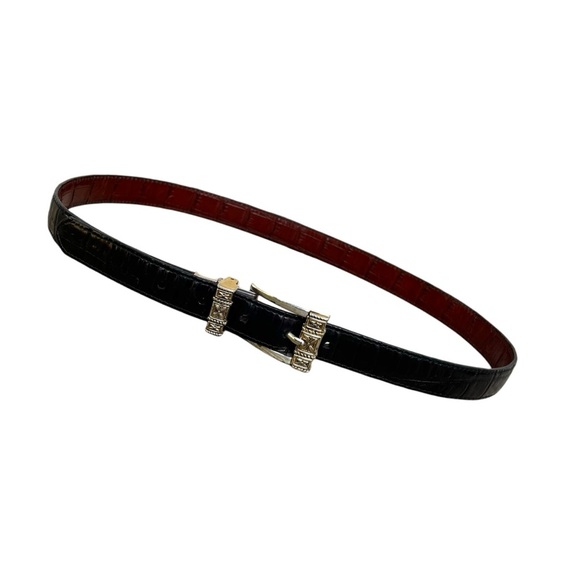 Brighton reversible Brown/Black Leather croc Print  belt XL 36 - Picture 1 of 8